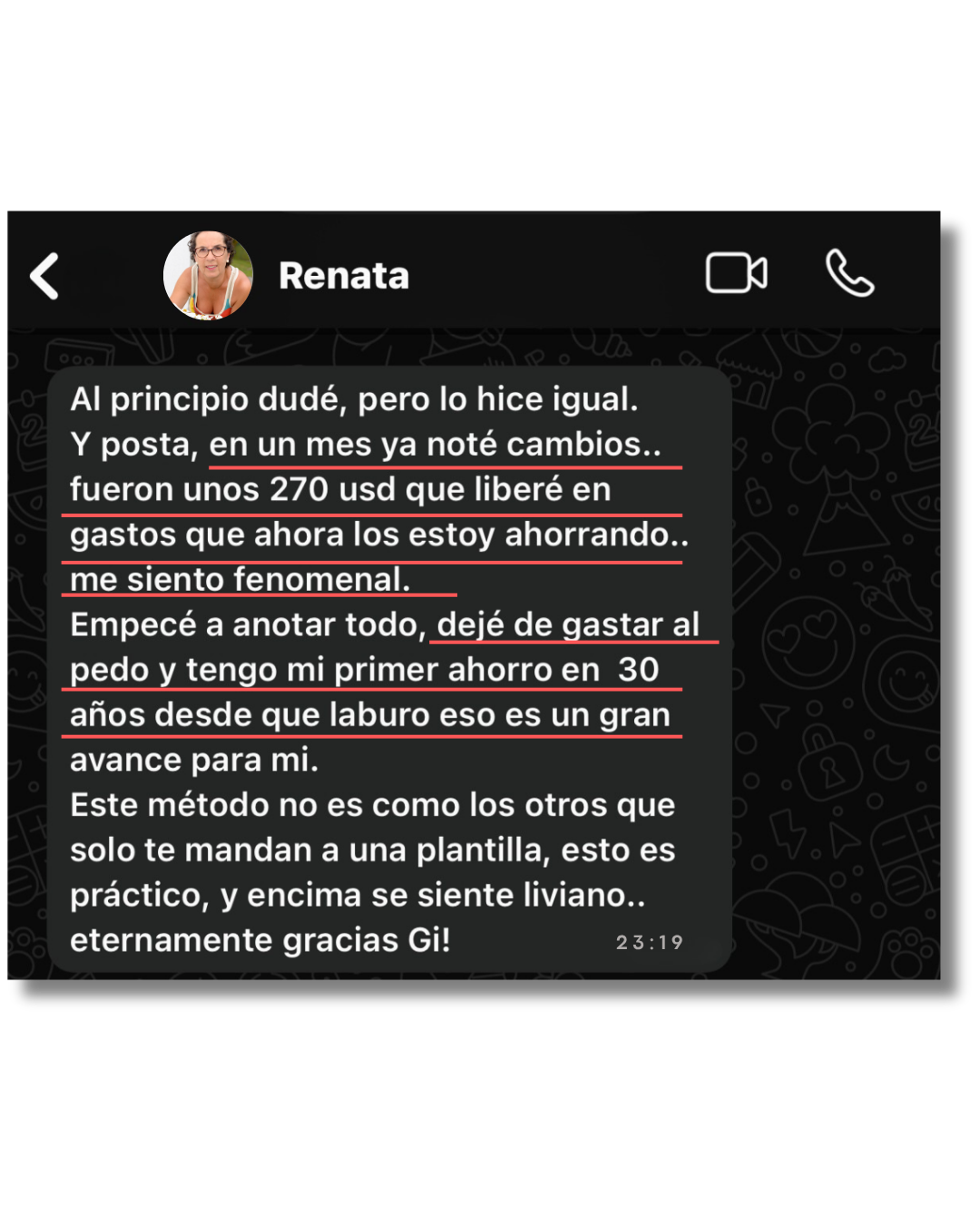 testimonio renata